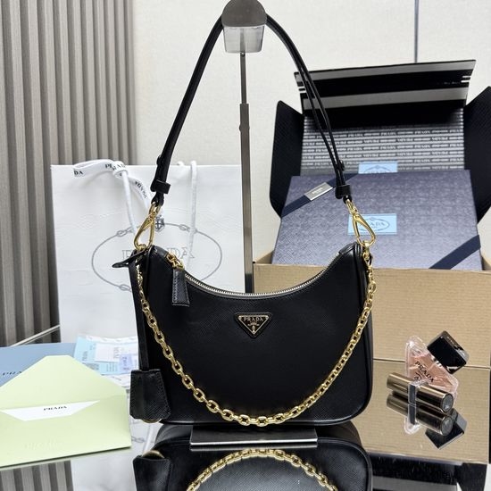 Prada Hobo Detachable Strap Leather Bag 1BC204