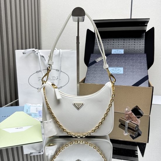 Prada Hobo Detachable Strap Leather Bag 1BC204
