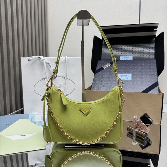Prada Hobo Saffiano Leather Crossbody Bag 1BC204