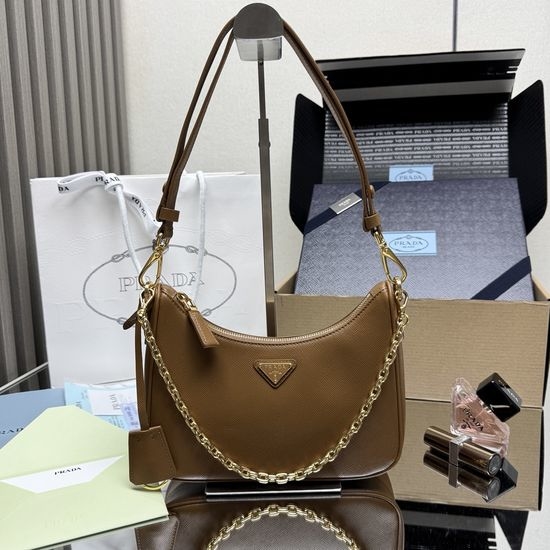 Prada Hobo Saffiano Leather Crossbody Bag 1BC204