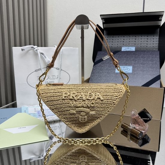 Prada Woven Triangle Crossbody Bag 1BH190