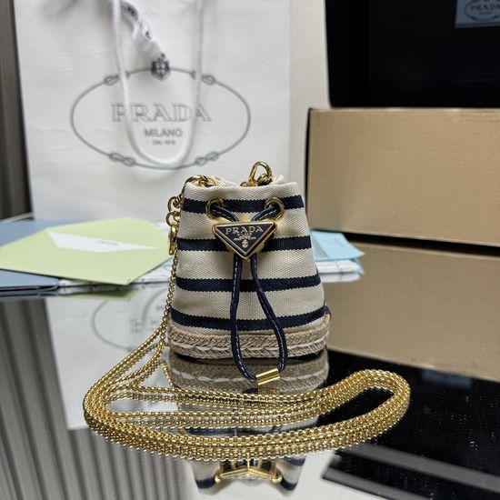 Prada Striped Mini Bucket Bag 1NR016