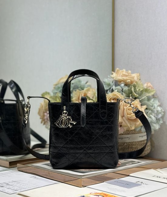 Christian Dior CD Christian Dior CD Toujours Gathered Leather Handbag 2836
