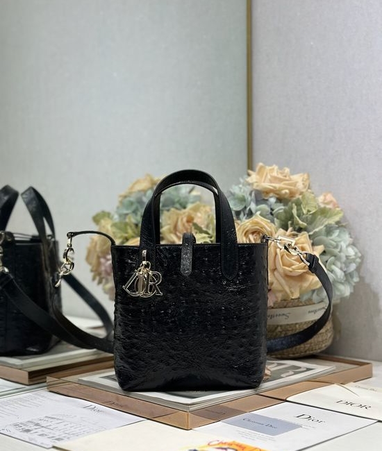Christian Dior CD Christian Dior CD Toujours Ostrich Pattern Handbag 2836
