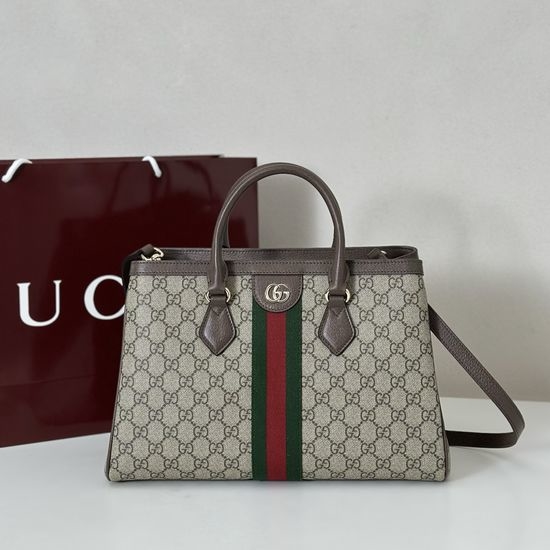 Gucci Coffee Rubber Large Tote Bag 836839