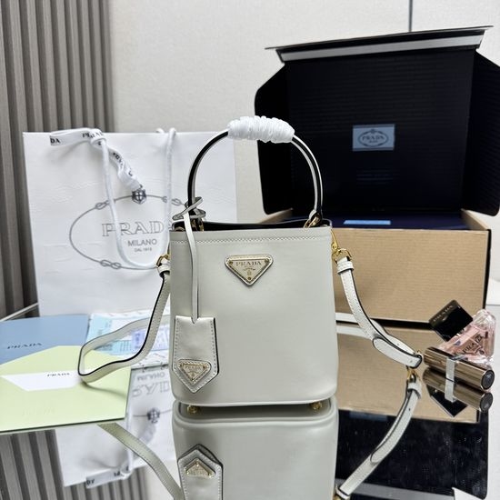 Prada Panier Smooth Leather Bucket Bag 1BA373