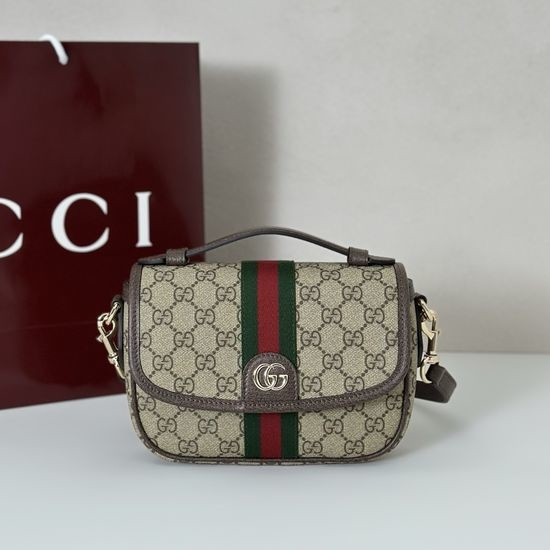Gucci Brown Coated Canvas Handbag 836843