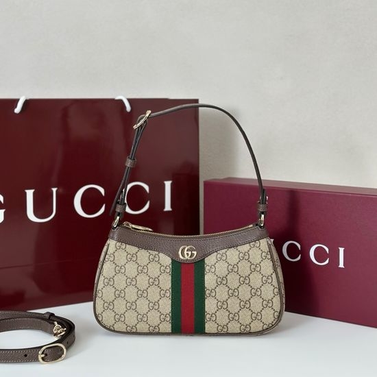 Gucci Coffee Rubber Texture Bag 841341