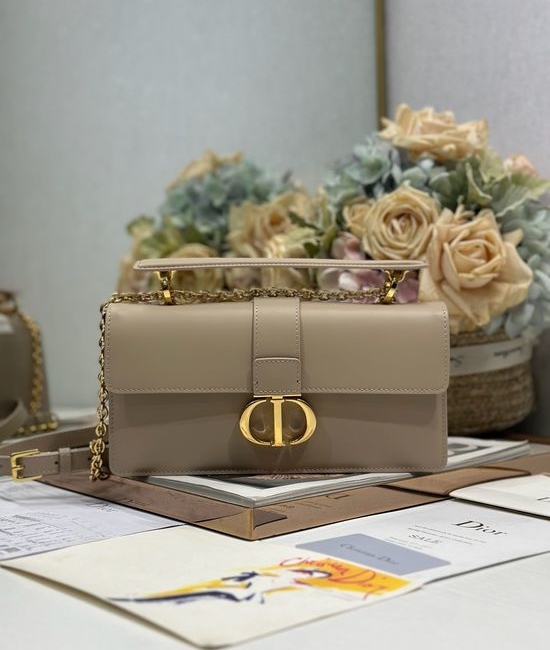 Christian Dior CD 30 Montaigne Apricot Leather Top Handle Bag 9601