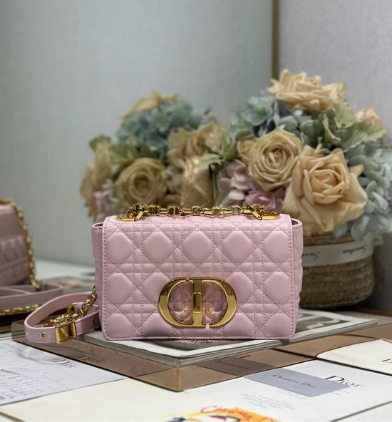Christian Dior CD Caro Small Quilted Handbag Light Pink 1200