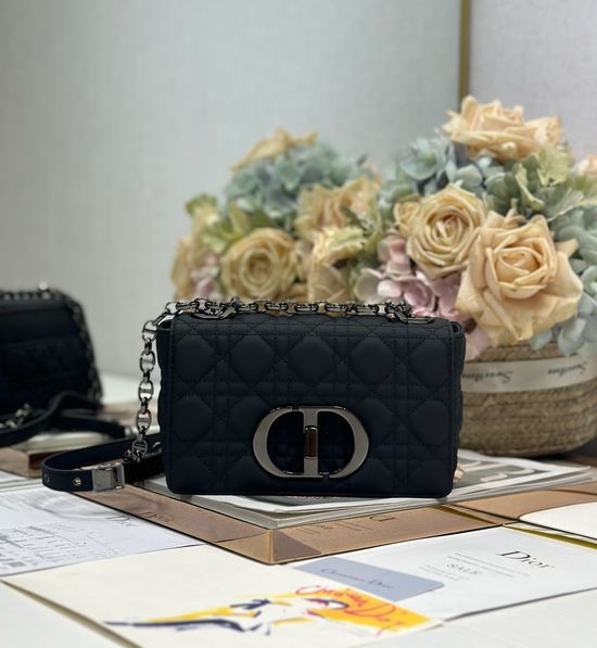 Christian Dior CD Caro Small Quilted Handbag Black Hardware 1200