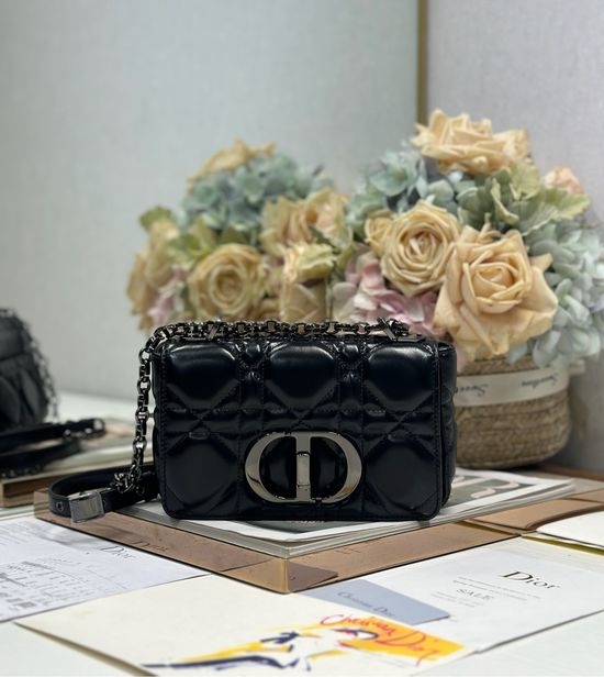Christian Dior CD Caro Quilted Leather Handbag Gun Buckle 1200
