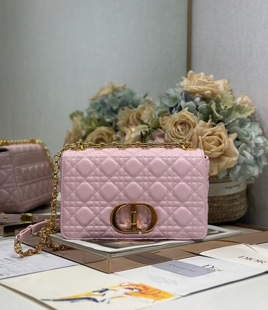Christian Dior CD Caro Cannage Handbag Light Pink 1200