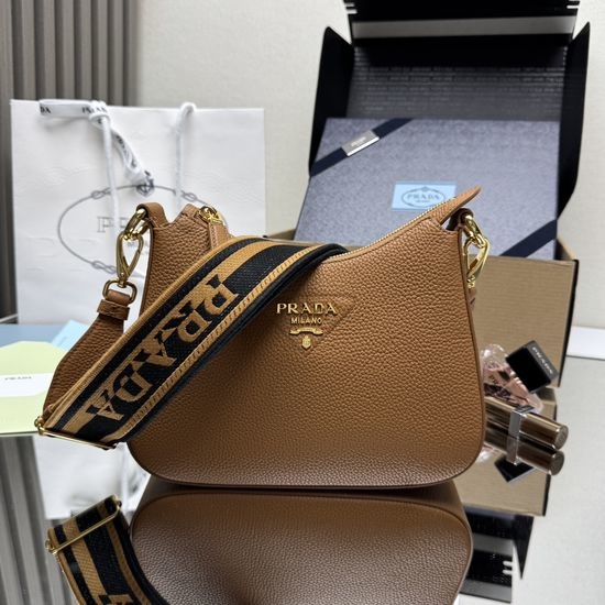 Prada Crossbody Bag Deerskin Pattern Cowhide 1BH193