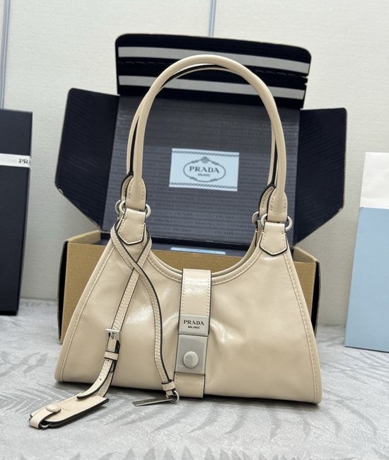 Prada Mini Handbag Waxy Leather Flap Lock 1BG580