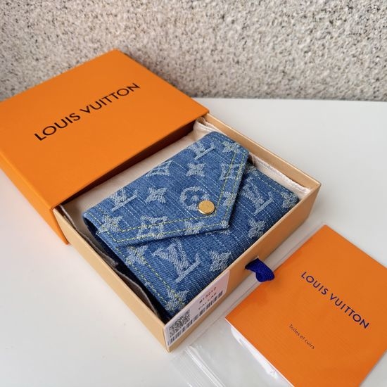 Louis Vuitton LV Victorine Wallet Denim Blue Organic Cotton M13212