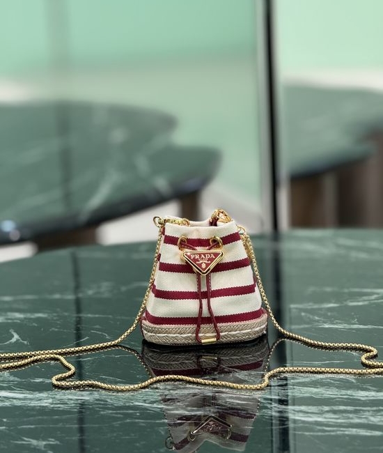 Prada Striped Mini Bucket Bag 1NR16H