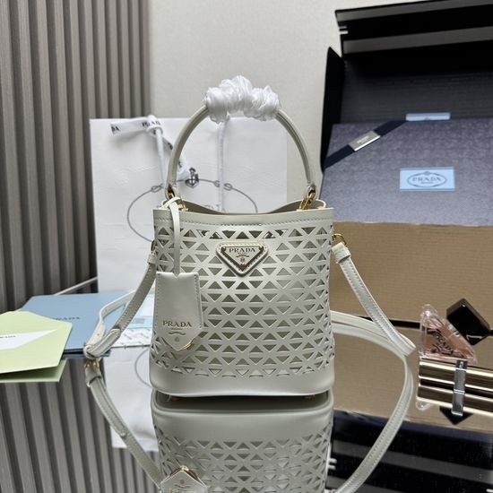 Prada Saffiano Perforated Bucket Bag 1BA217