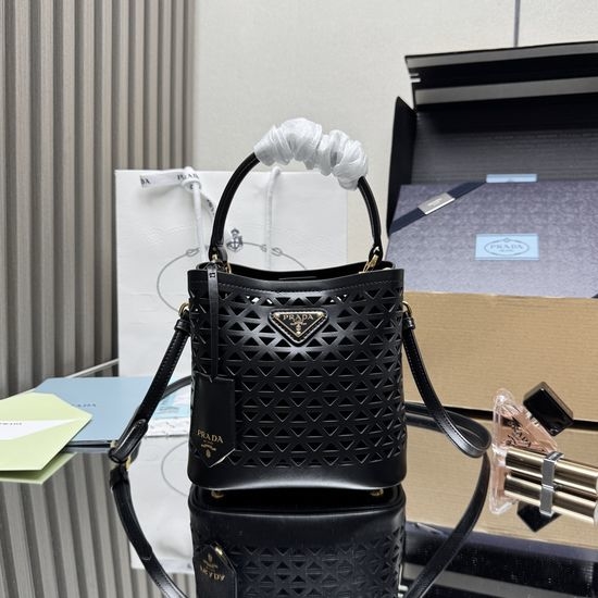 Prada Saffiano Perforated Bucket Bag 1BA217