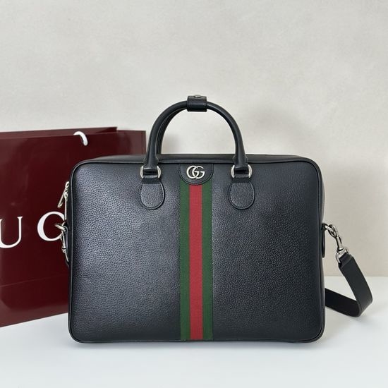 Gucci Black Full Leather Briefcase 834461