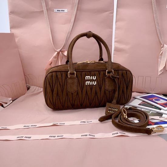 Miu Miu Bowling Bag Suede Leather 5BB148
