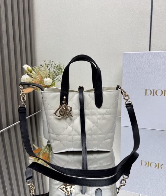 Christian Dior CD Toujours Black Leather Vertical Handbag 2835