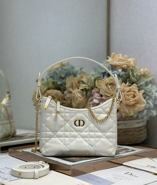 Christian Dior CD Miss Caro Mini Chain Bag White 5253