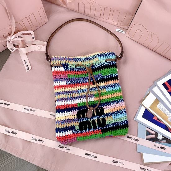 Miu Miu Hand-Woven Fortune Drawstring Bag 5DN016