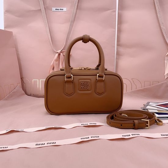Miu Miu Arcadie Mini Leather Bowling Bag 5BP088