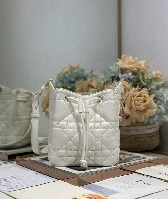 Christian Dior CD D-Motion Small White Lambskin Handbag 2851