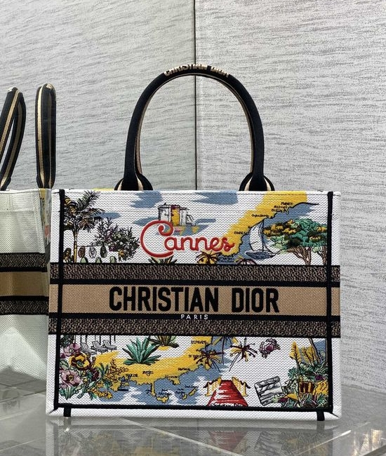 Christian Dior CD Tote Cannes Medium Embroidery 8001