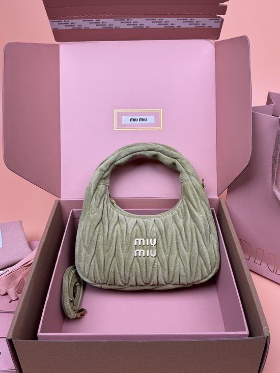 Miu Miu Wander Matelasse Suede Hobo Bag 5BC125