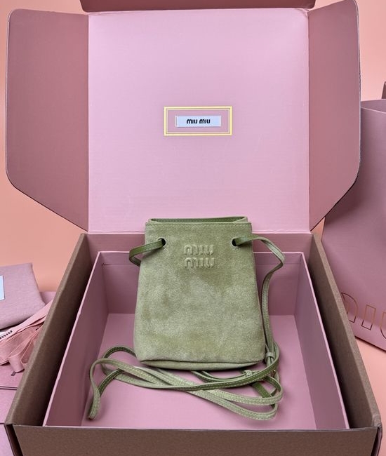 Miu Miu Nappa Suede Handbag Adjustable Strap Satchel 5NF460