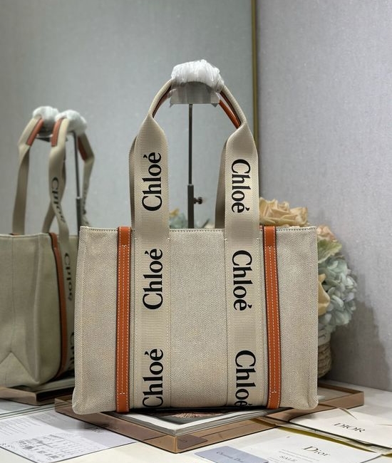 Chloe Woody Canvas Tote Bag 6690