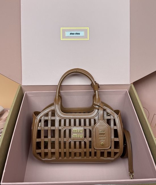 Miu Miu Woven Hobo Leather Handbag 5ND294