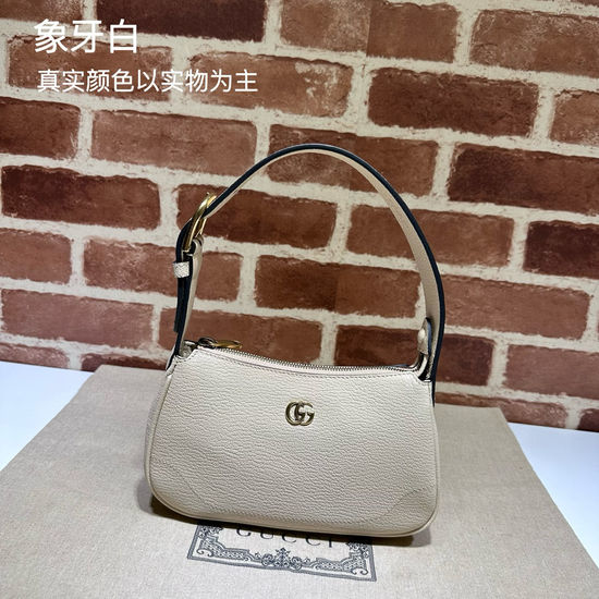 Gucci Shoulder Bag Ivory Goatskin 739076
