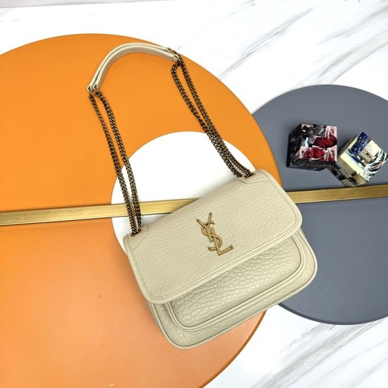 Yves Saint Laurent YSL Niki Elephant Pattern Gold Buckle 533037