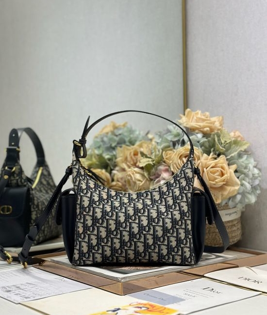 Christian Dior CD D-Dream Fabric Leather Handbag 6323