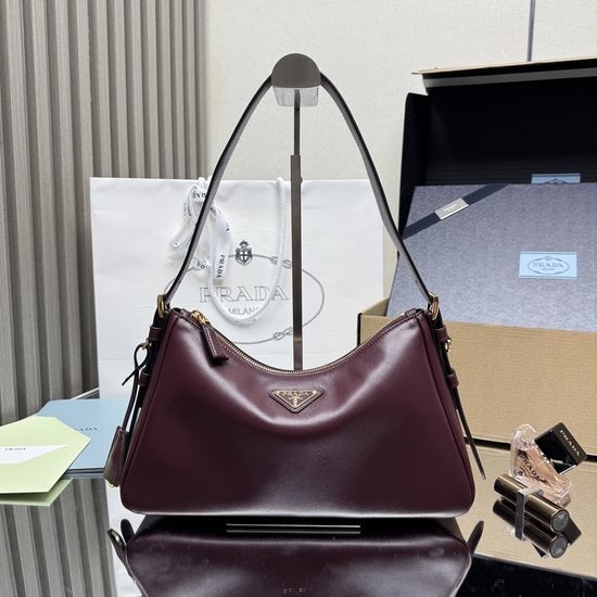Prada Aimee Leather Hobo Shoulder Bag 1BC229
