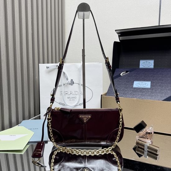 Prada Oil Wax Leather Shoulder Bag 1BC221