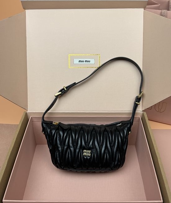 Miu Miu Wander Matelasse Leather Mini Hobo Bag 5NE026
