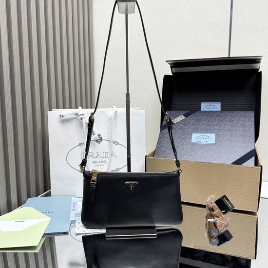 Prada Calfskin Underarm Shoulder Bag 1BC238