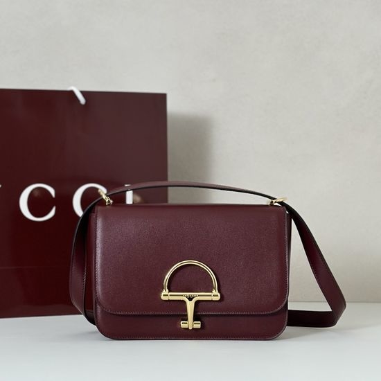 Gucci Satchel Bag Burgundy Leather 846705