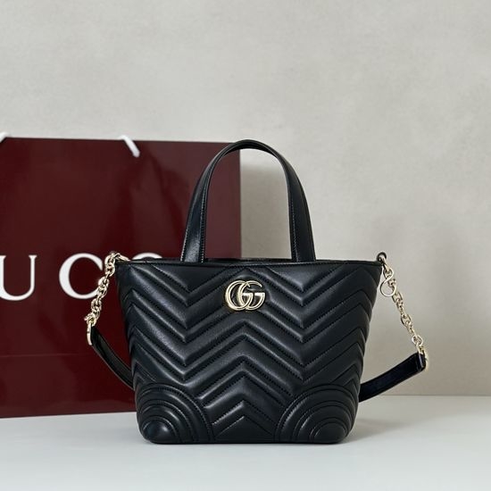 Gucci Tote Bag Black Leather 847386