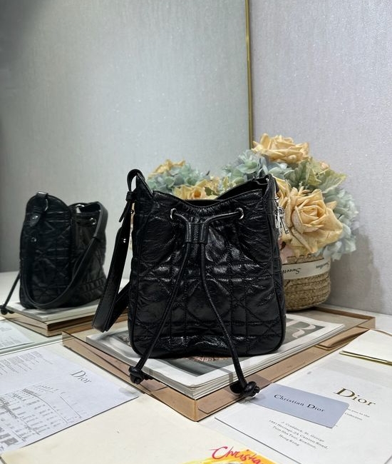 Christian Dior CD D-Motion Small Quilted Bucket Bag 2851