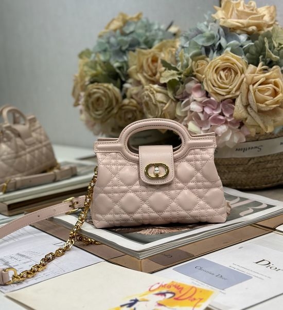 Christian Dior CD Jolie Top Handle Mini Chain Bag Pink 3123