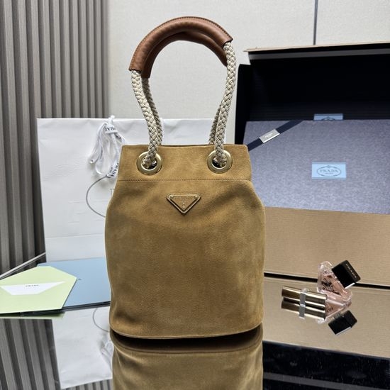 Prada Re-Nylon Suede Bucket Bag 1BE082