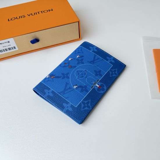 Louis Vuitton LV Blue Passport Holder Basketball Design M26795