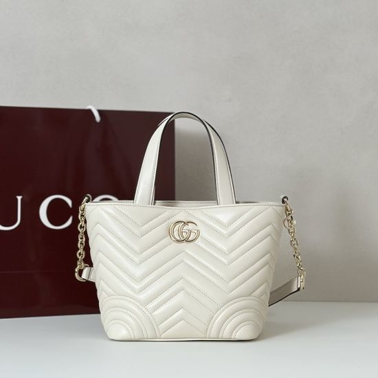 Gucci Tote Bag Off-white Leather 847386
