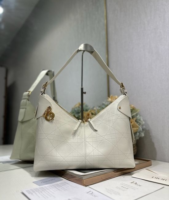 Christian Dior CD Voyage Goat Pattern White Handbag 2844